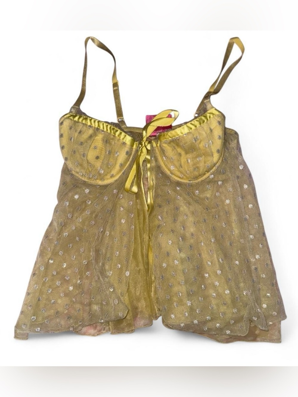 Yellow Polka Dot babydoll bra top